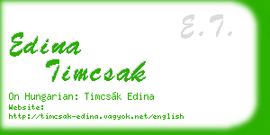 edina timcsak business card